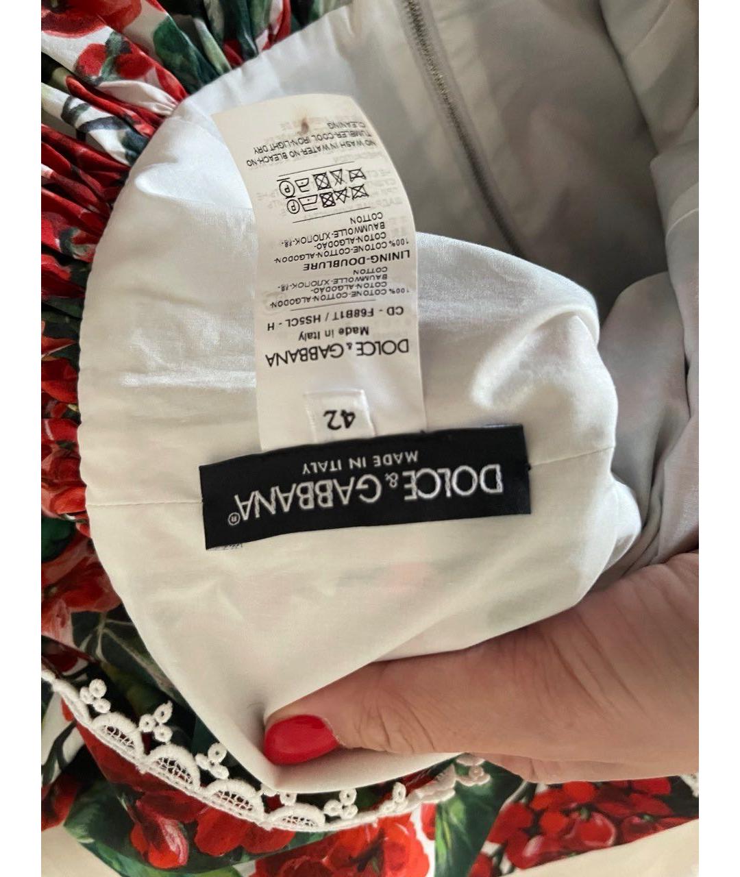 DOLCE&GABBANA Красное хлопковое повседневное платье, фото 3