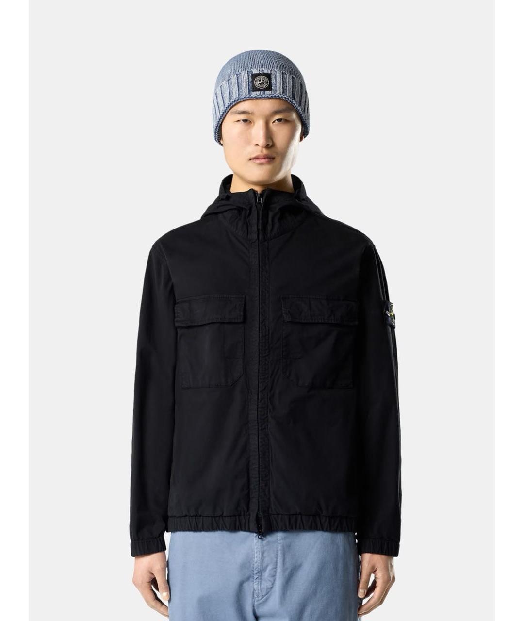 STONE ISLAND Черная хлопковая куртка, фото 2