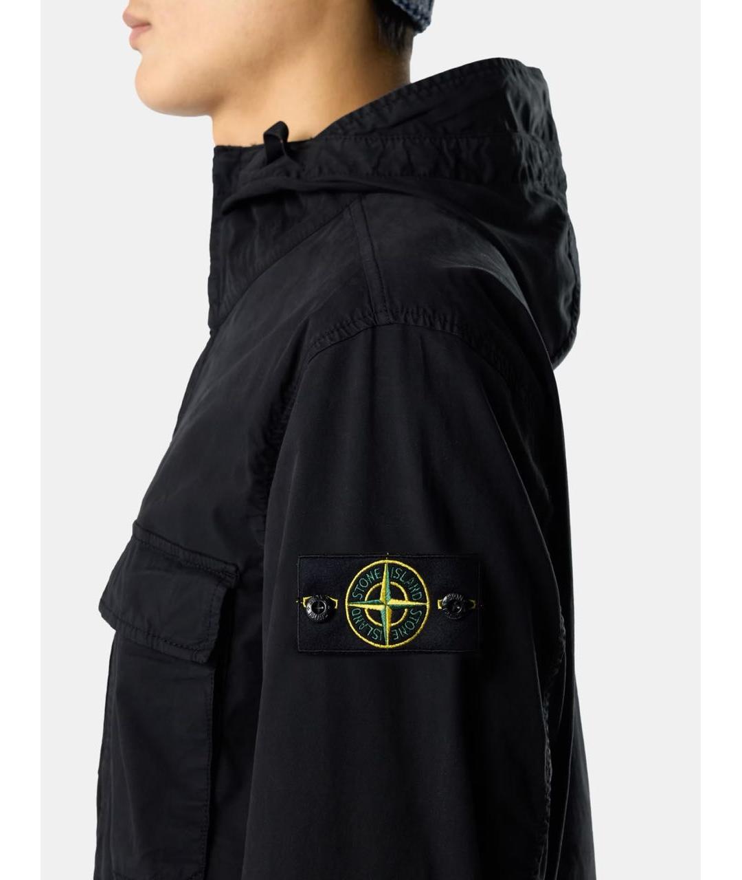 STONE ISLAND Черная хлопковая куртка, фото 4