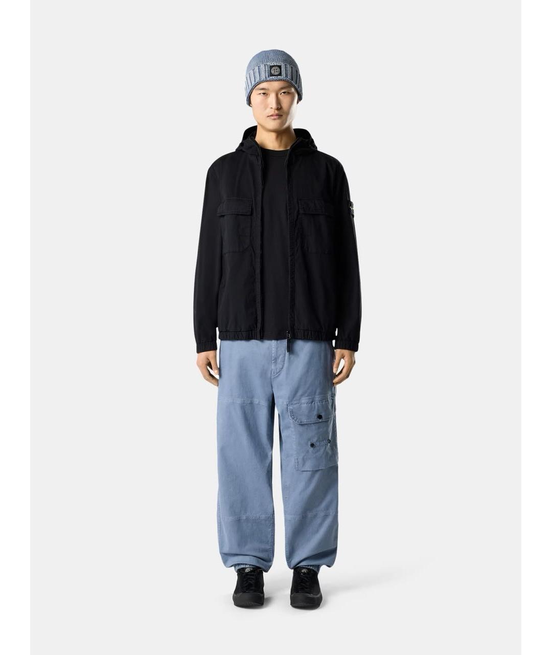 STONE ISLAND Черная хлопковая куртка, фото 3