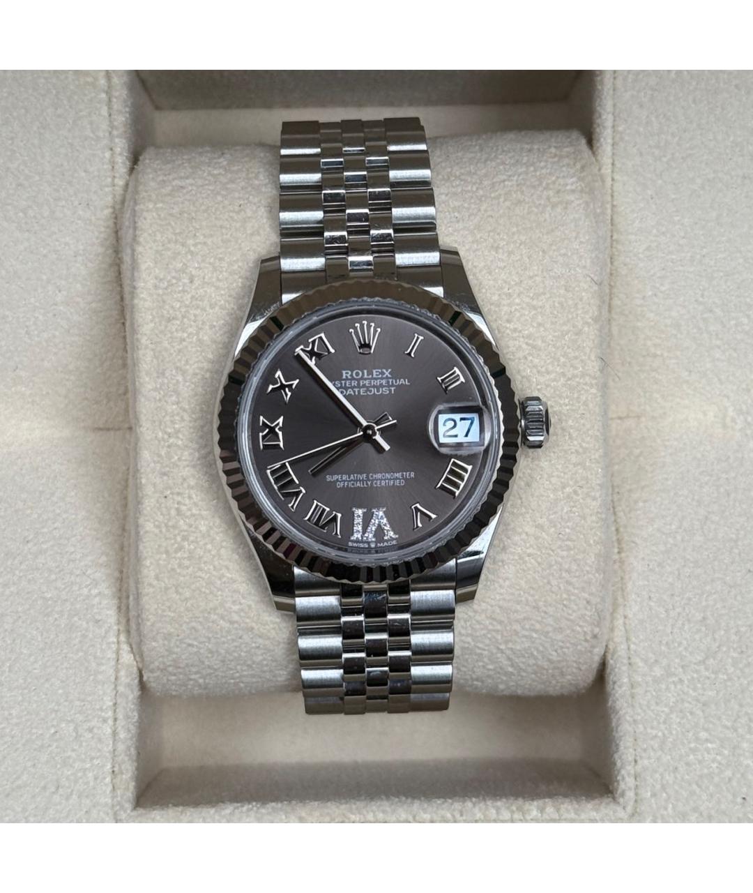 ROLEX Серебряные часы из белого золота, фото 4