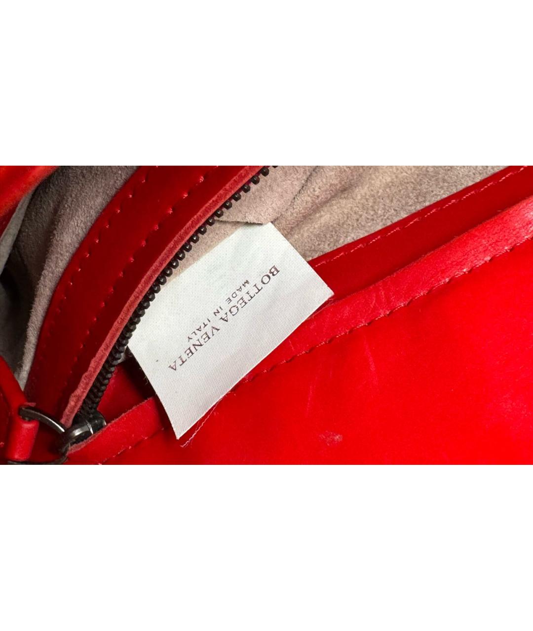 BOTTEGA VENETA Красная кожаная сумка через плечо, фото 4