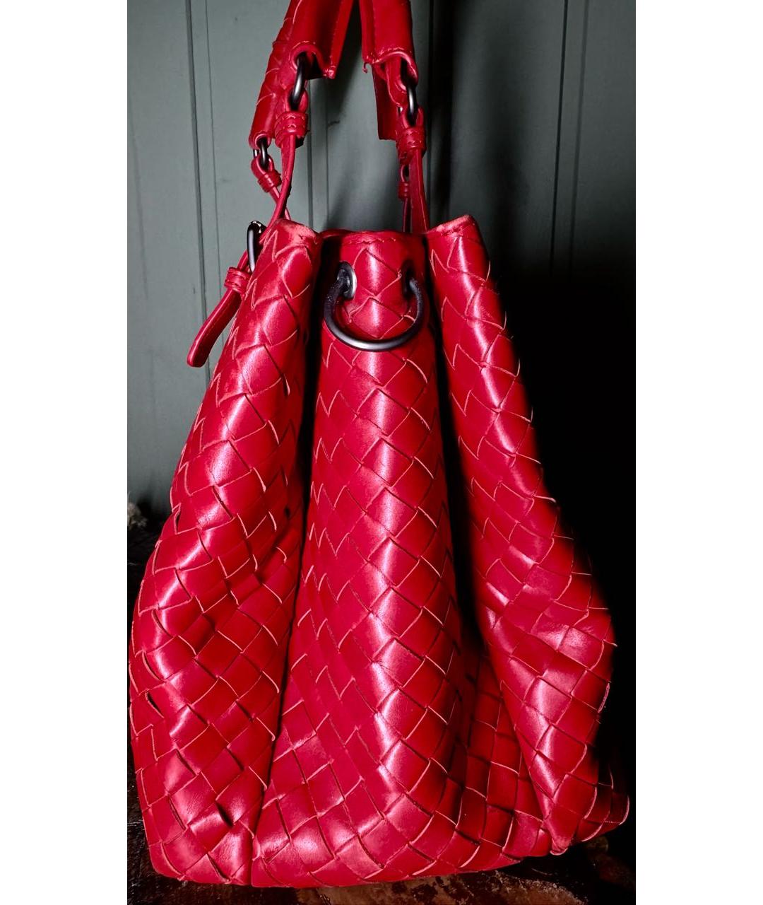 BOTTEGA VENETA Красная кожаная сумка через плечо, фото 8