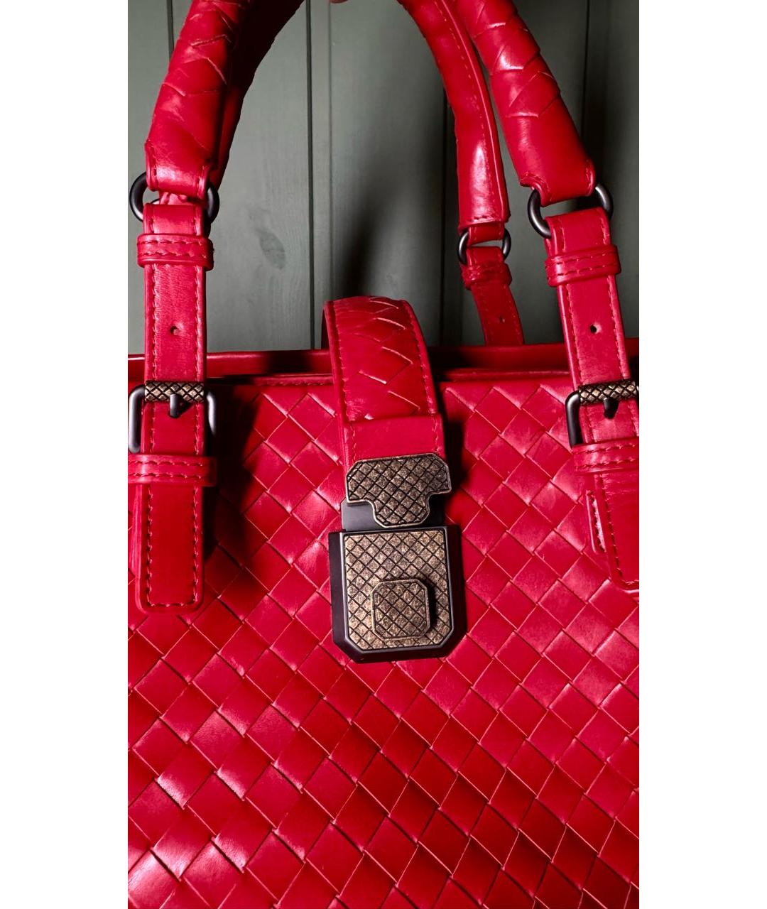 BOTTEGA VENETA Красная кожаная сумка через плечо, фото 7