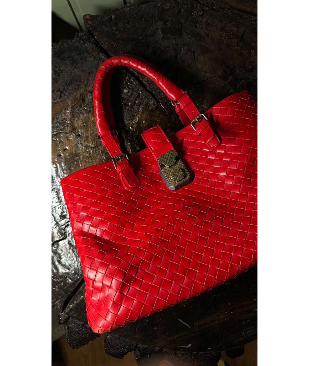 BOTTEGA VENETA Красная кожаная сумка через плечо, фото 3