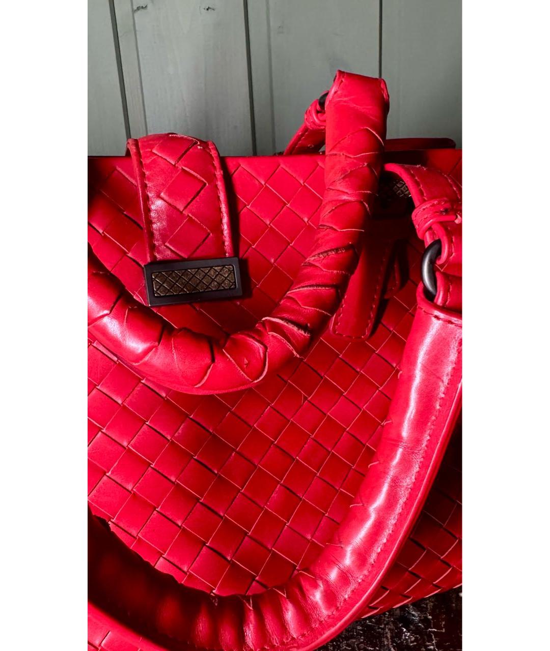 BOTTEGA VENETA Красная кожаная сумка через плечо, фото 6