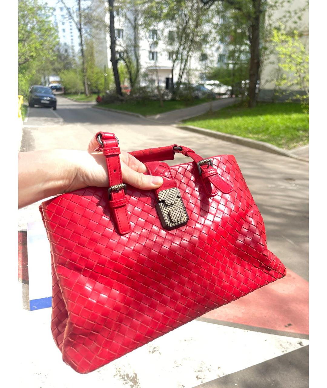 BOTTEGA VENETA Красная кожаная сумка через плечо, фото 9
