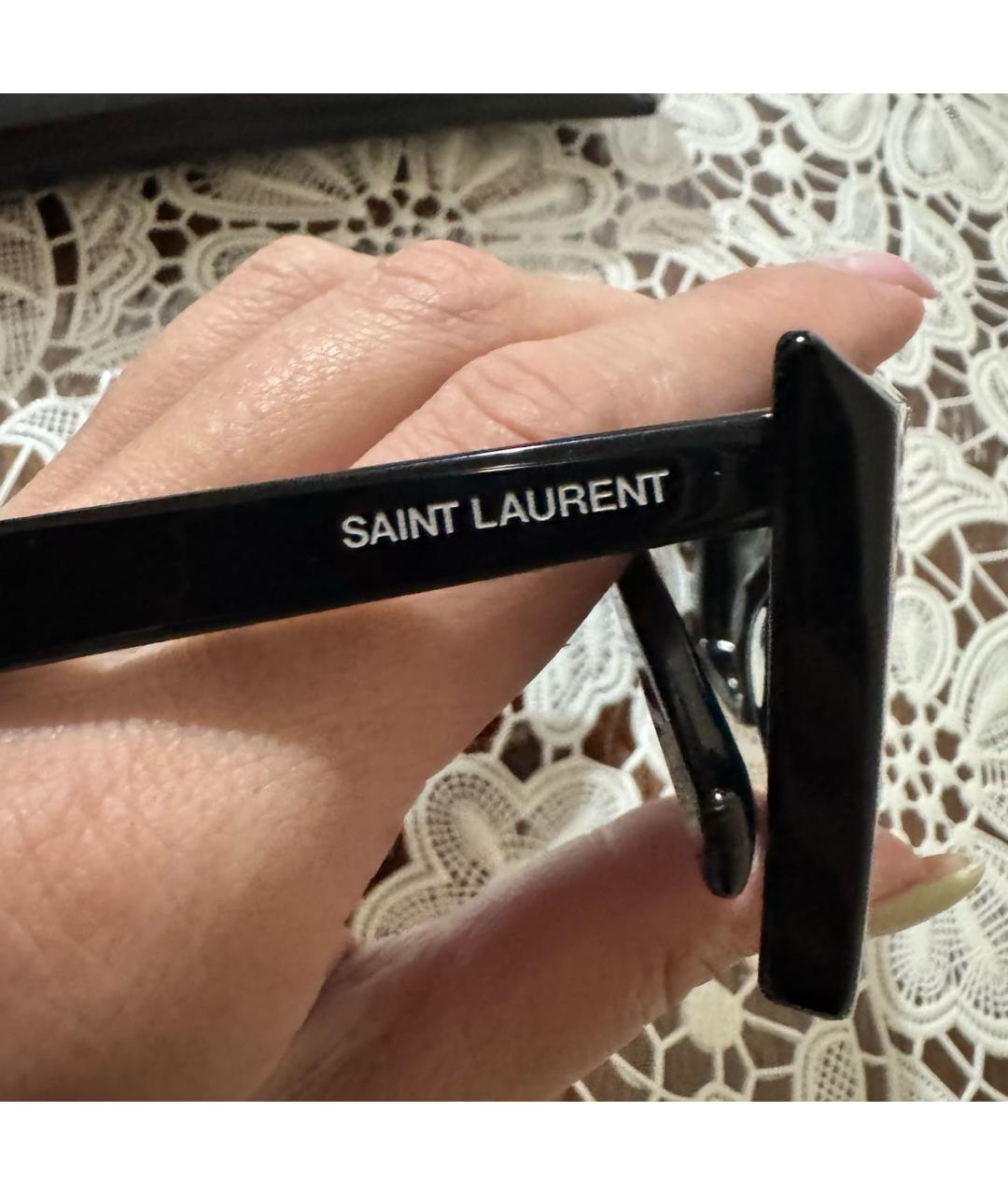 SAINT LAURENT Черные пластиковые солнцезащитные очки, фото 3