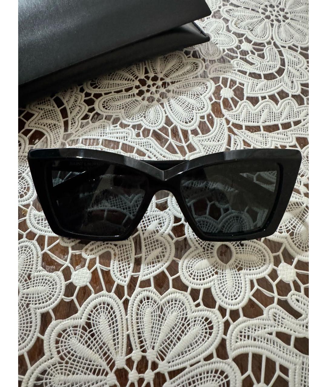 SAINT LAURENT Черные пластиковые солнцезащитные очки, фото 8