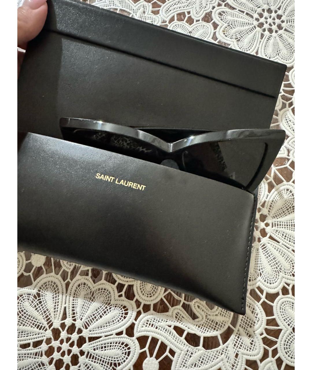 SAINT LAURENT Черные пластиковые солнцезащитные очки, фото 4