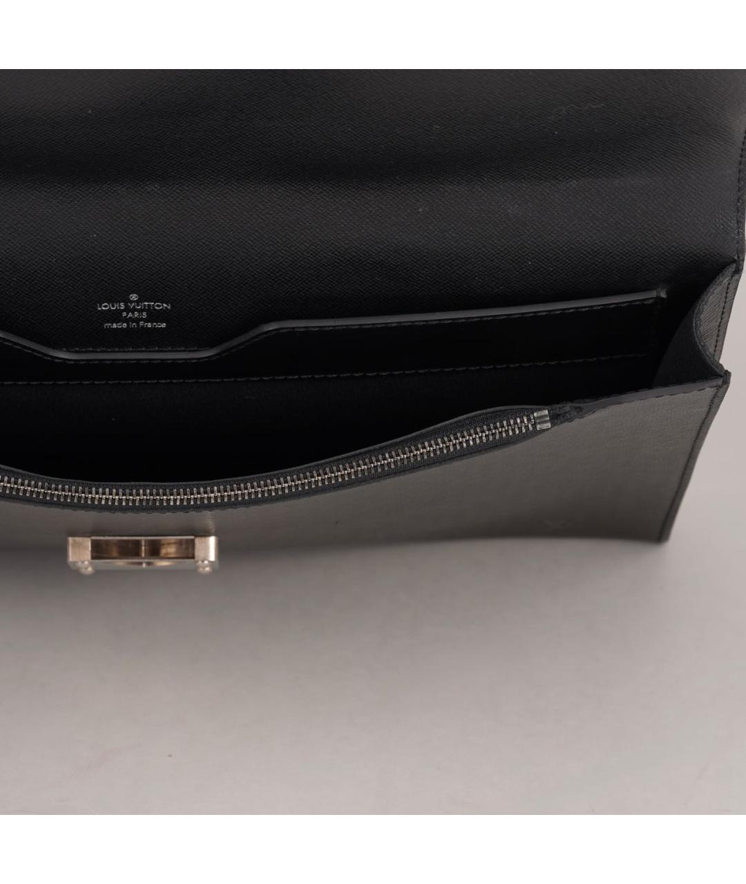 LOUIS VUITTON Черная кожаная папка для документов, фото 8