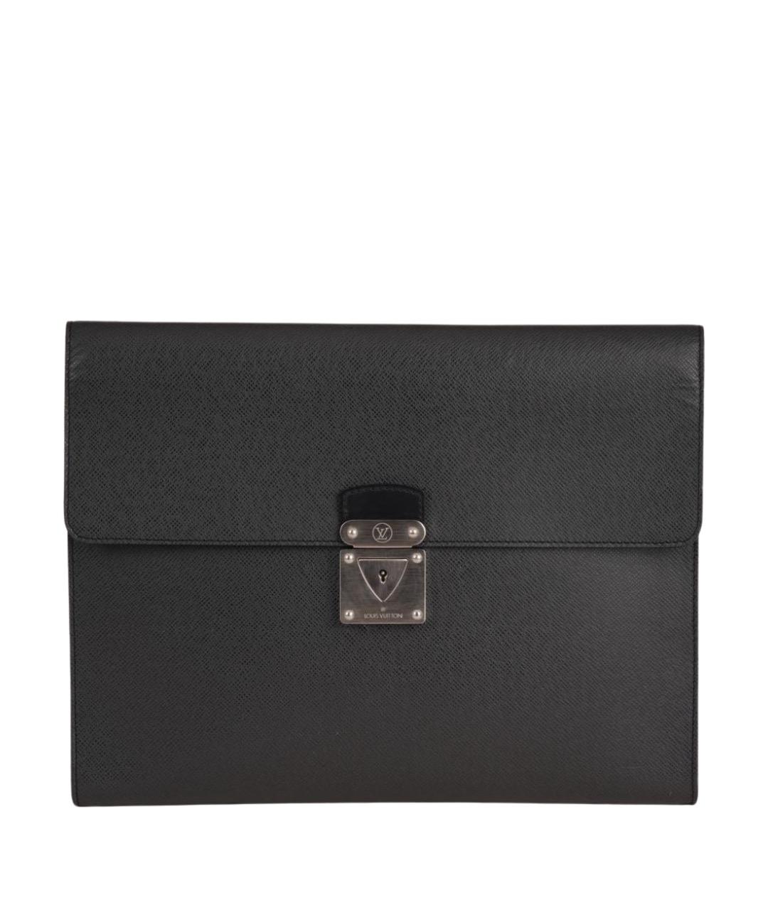 LOUIS VUITTON Черная кожаная папка для документов, фото 1