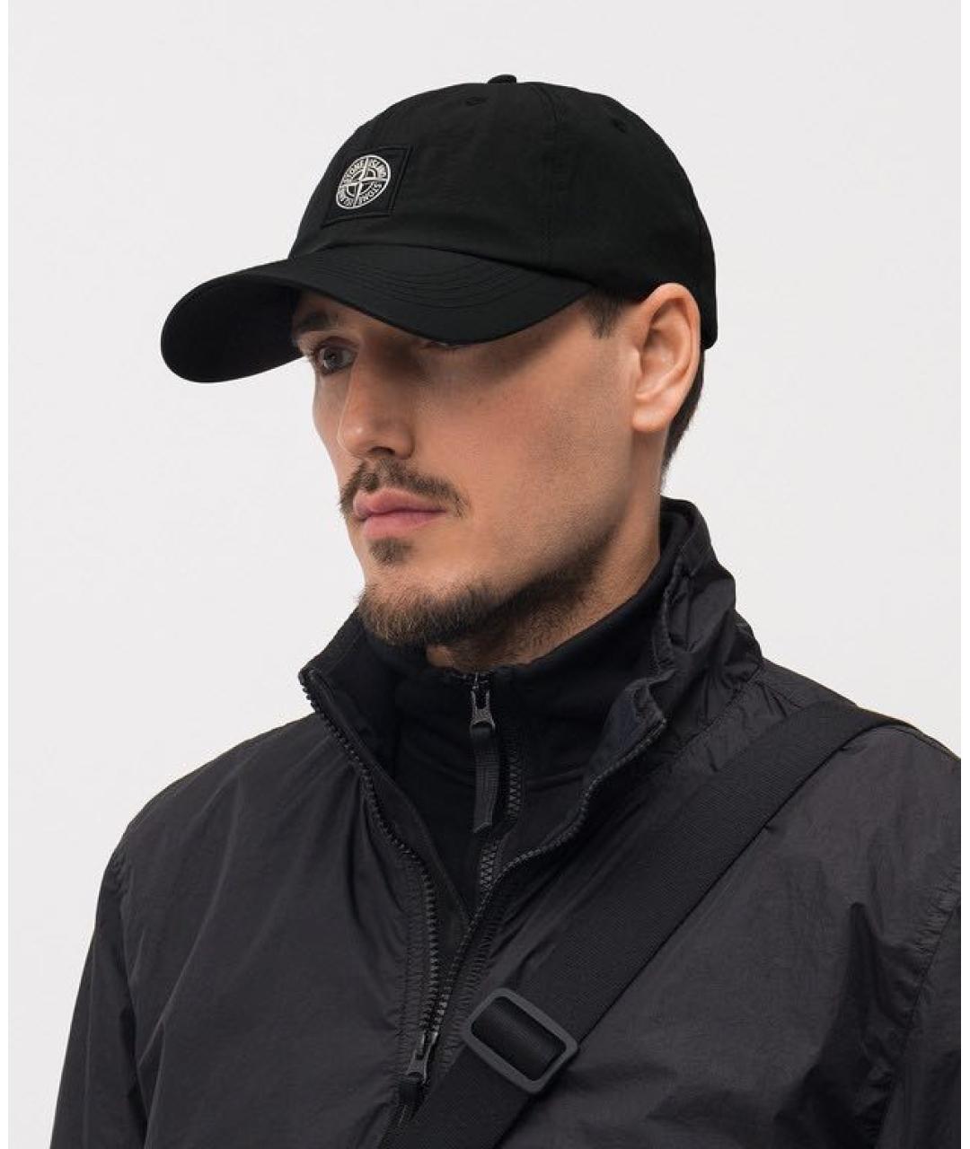 STONE ISLAND Черная хлопковая кепка/бейсболка, фото 3