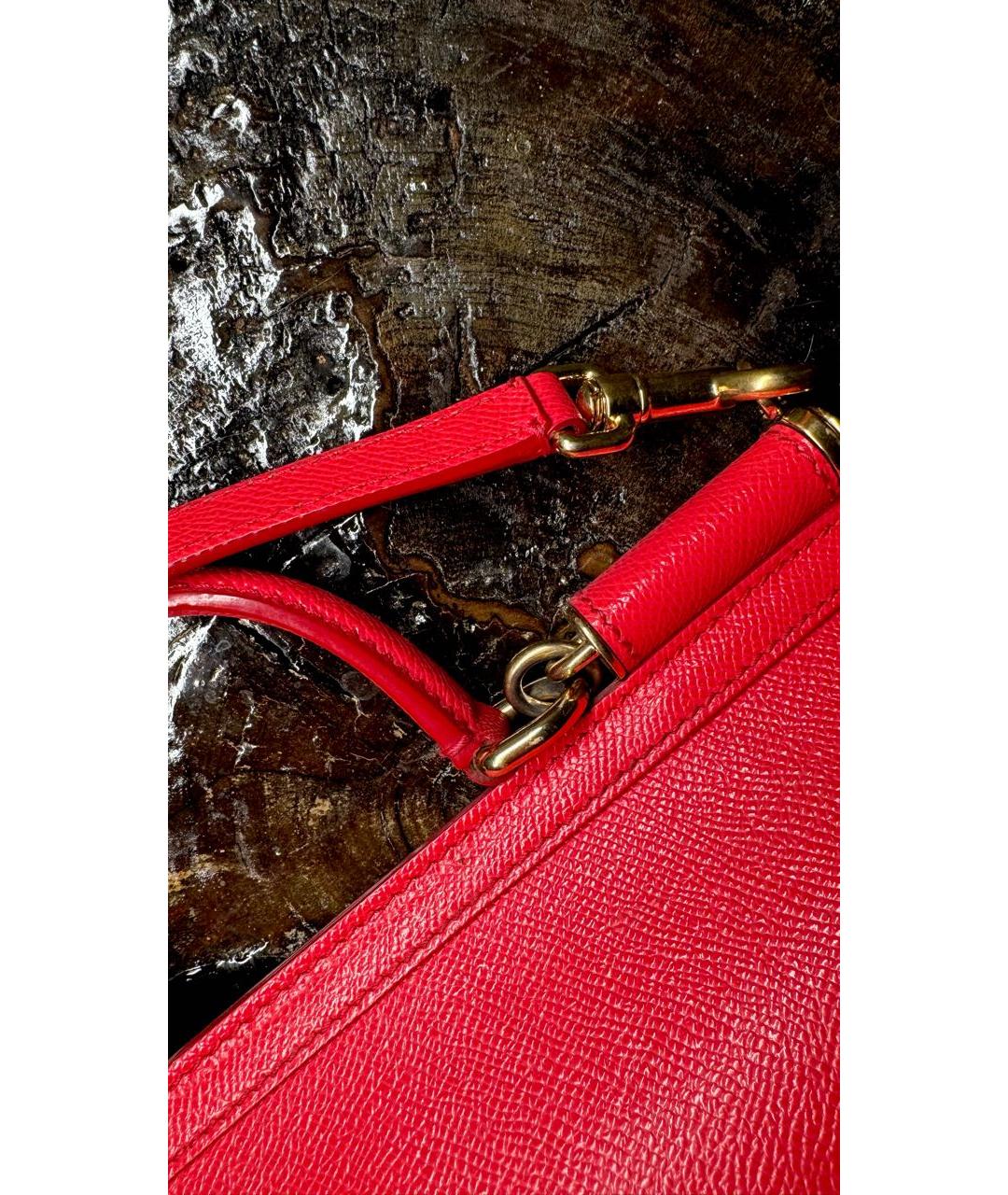 DOLCE&GABBANA Коралловая кожаная сумка через плечо, фото 3