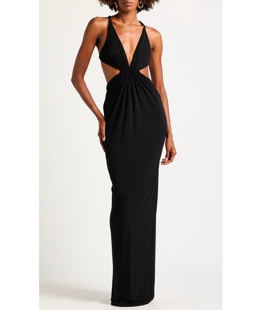 SAINT LAURENT Черное вискозное коктейльное платье, фото 2