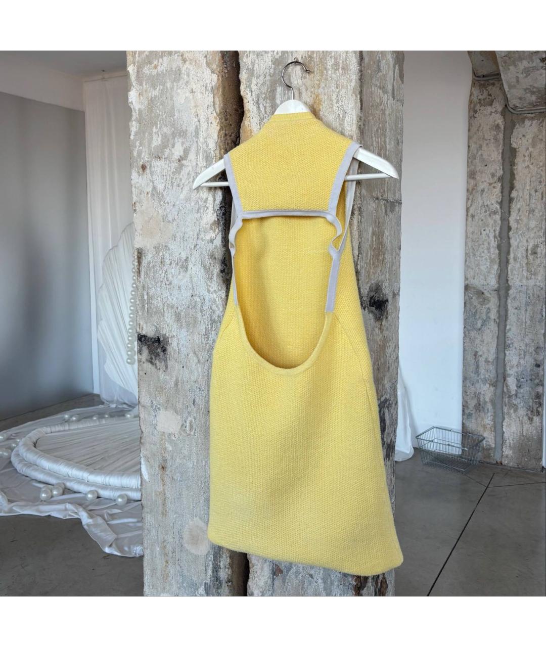 JACQUEMUS Желтое полиамидовое коктейльное платье, фото 5