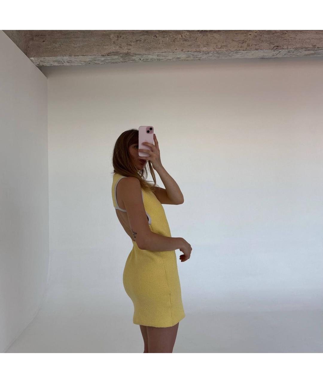 JACQUEMUS Желтое полиамидовое коктейльное платье, фото 7