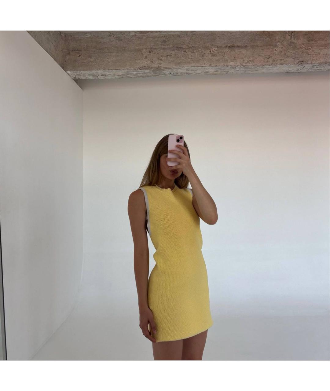 JACQUEMUS Желтое полиамидовое коктейльное платье, фото 2