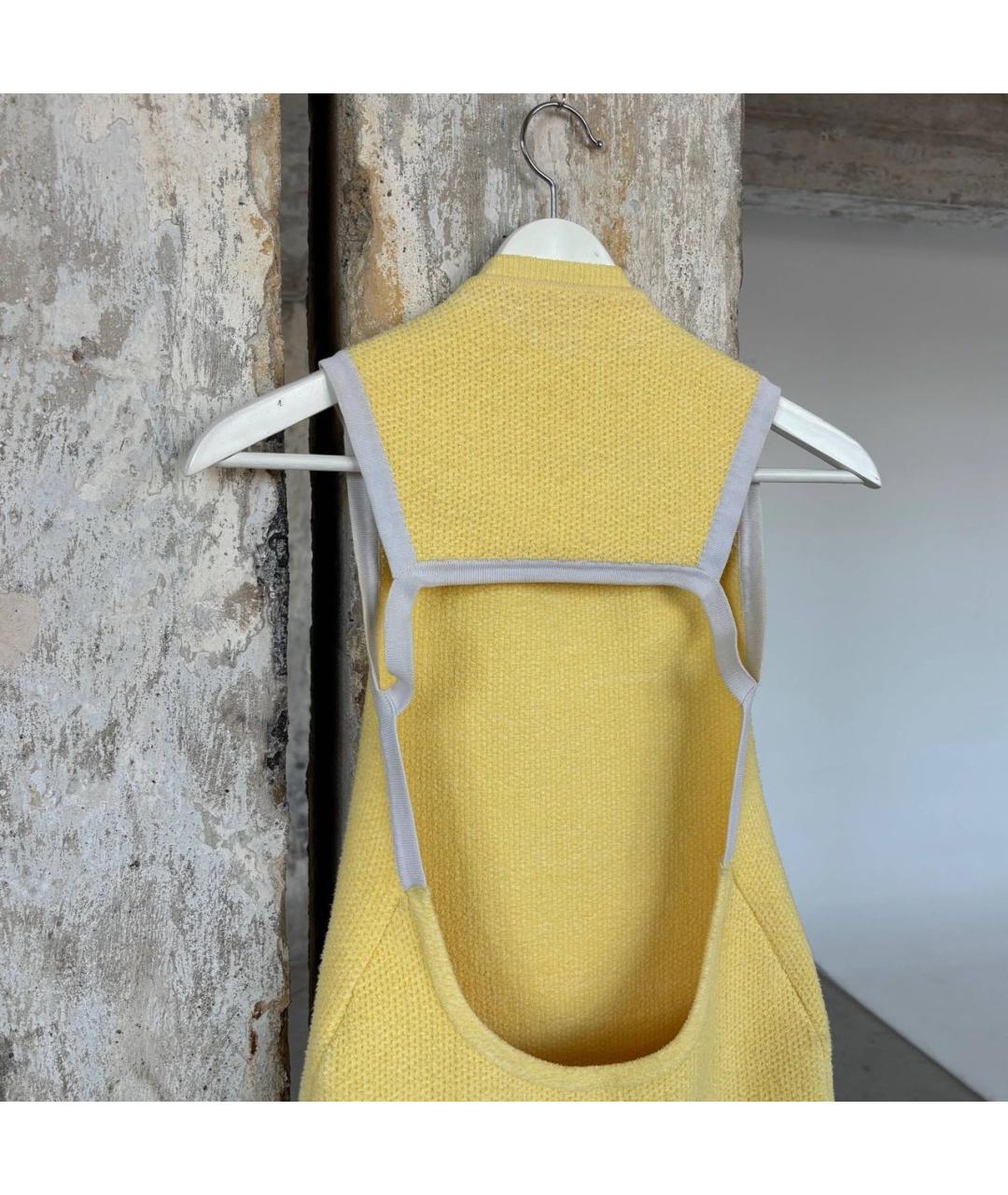 JACQUEMUS Желтое полиамидовое коктейльное платье, фото 6