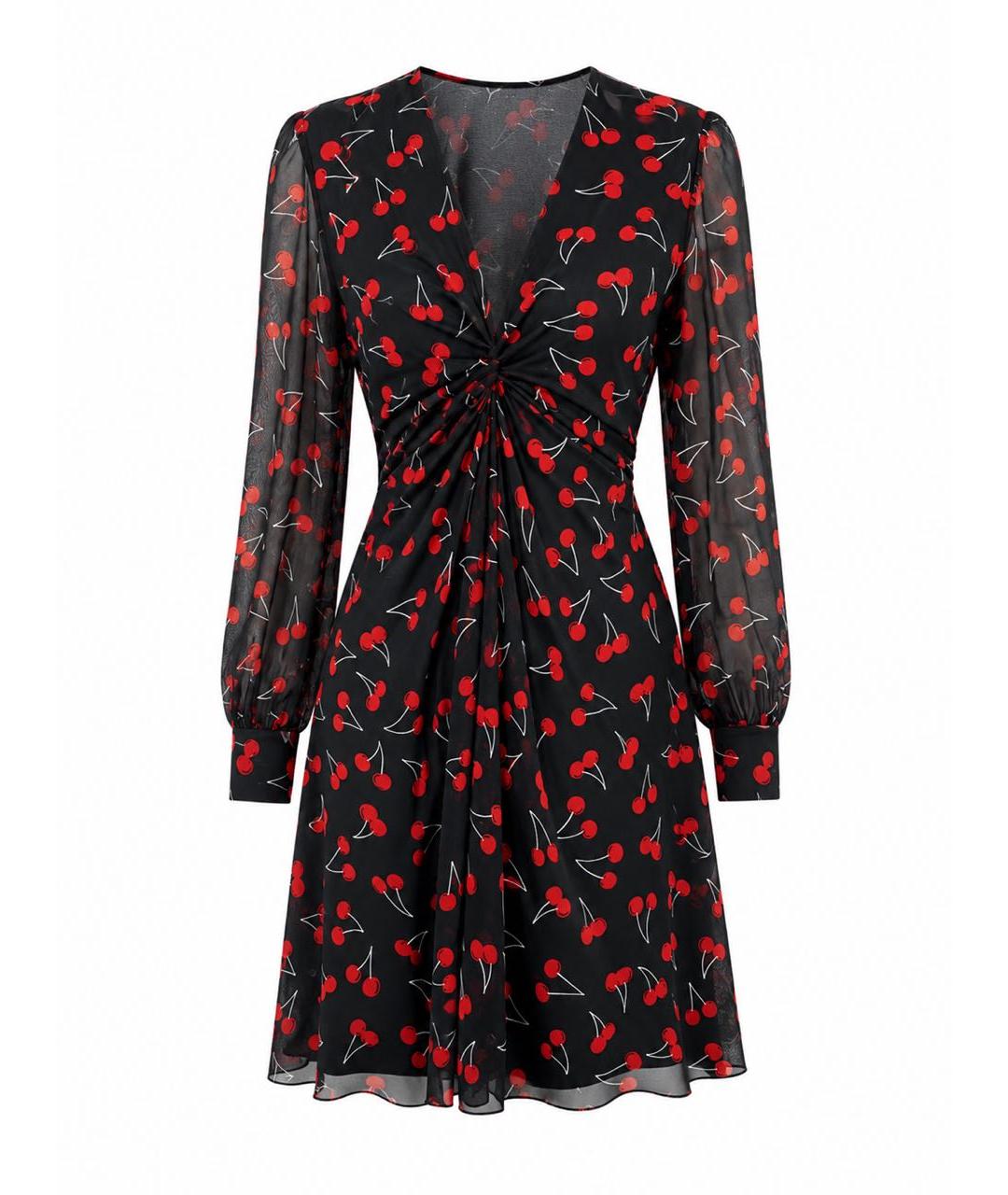 SAINT LAURENT Черное шелковое повседневное платье, фото 7
