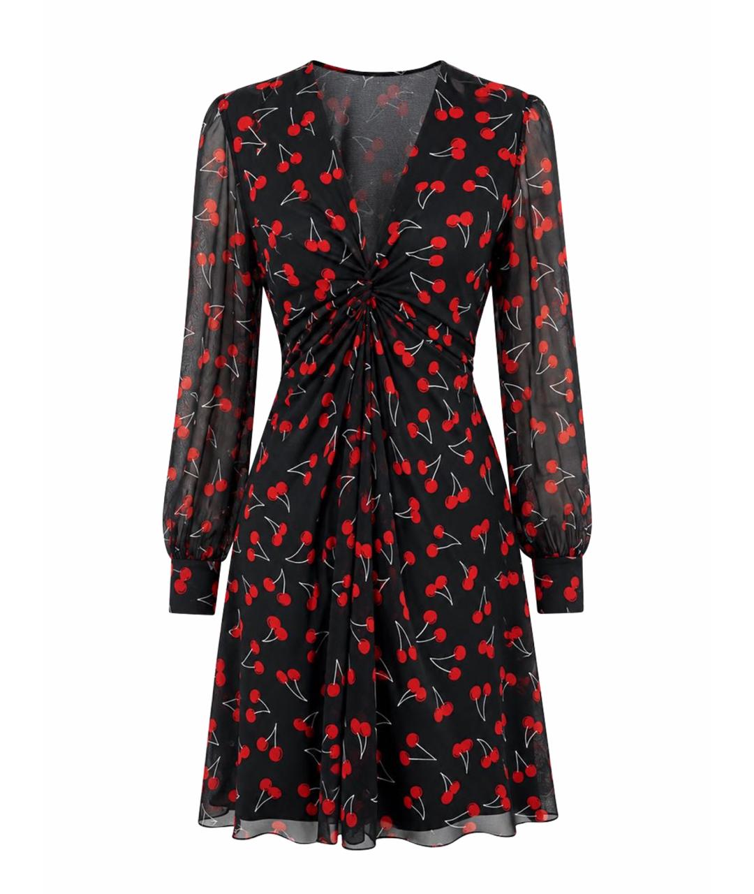 SAINT LAURENT Черное шелковое повседневное платье, фото 1