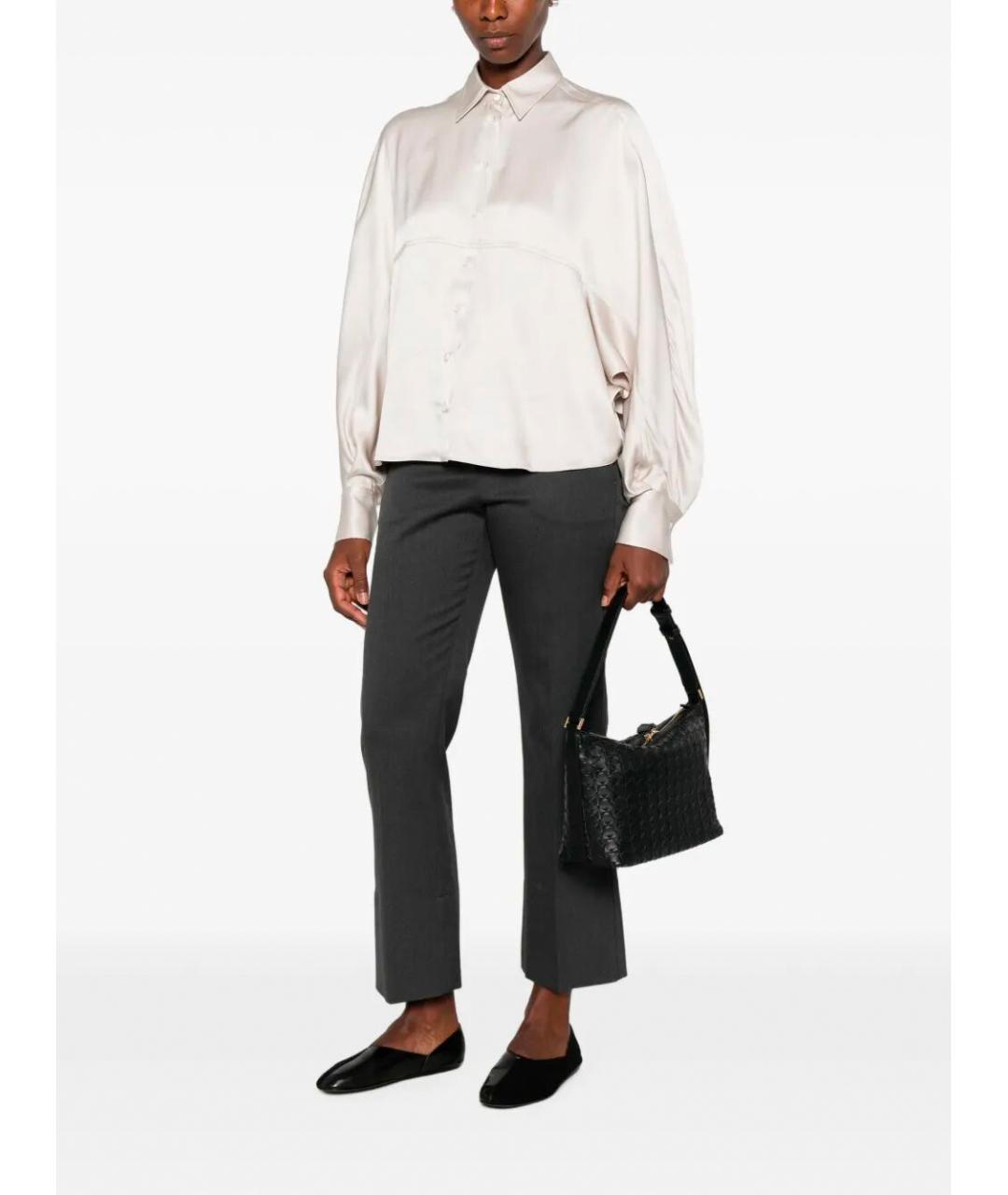BRUNELLO CUCINELLI Антрацитовые хлопковые прямые брюки, фото 2