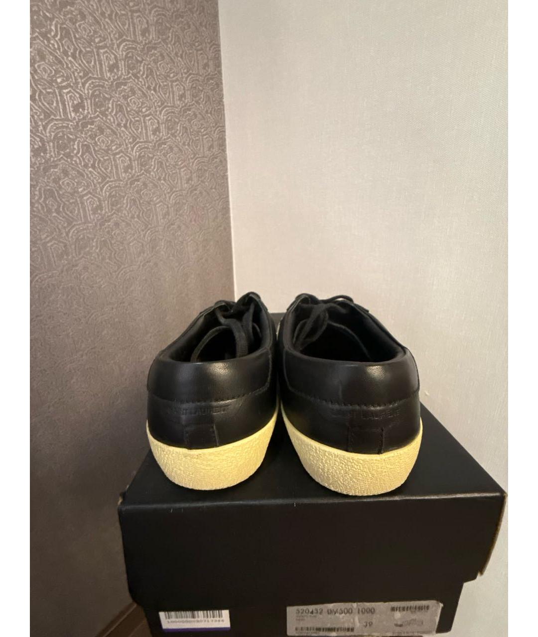 SAINT LAURENT Черные кожаные кеды, фото 4