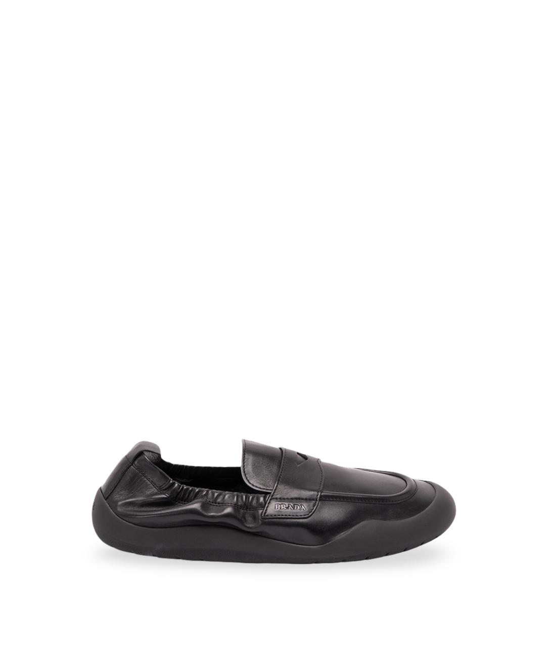 PRADA Черные кожаные лоферы, фото 1