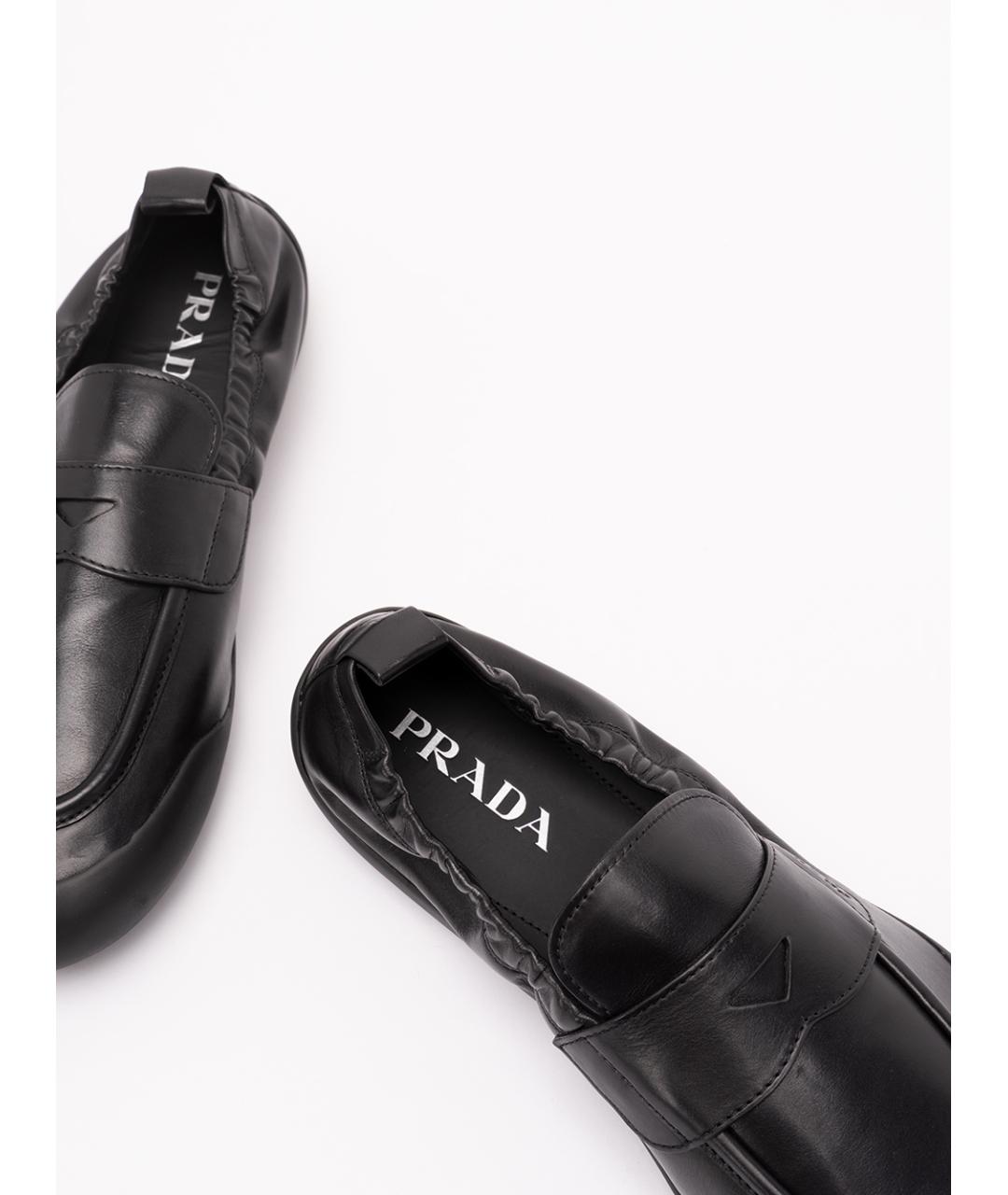 PRADA Черные кожаные лоферы, фото 5