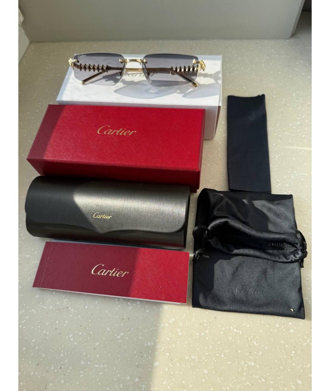 CARTIER Серые металлические солнцезащитные очки, фото 6