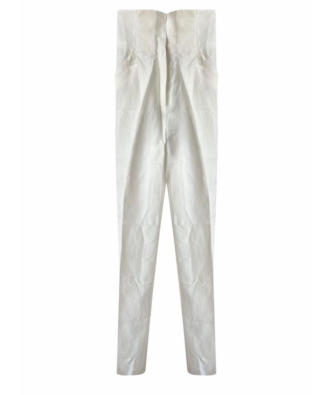 ERMANNO SCERVINO Белые льняные прямые брюки, фото 1