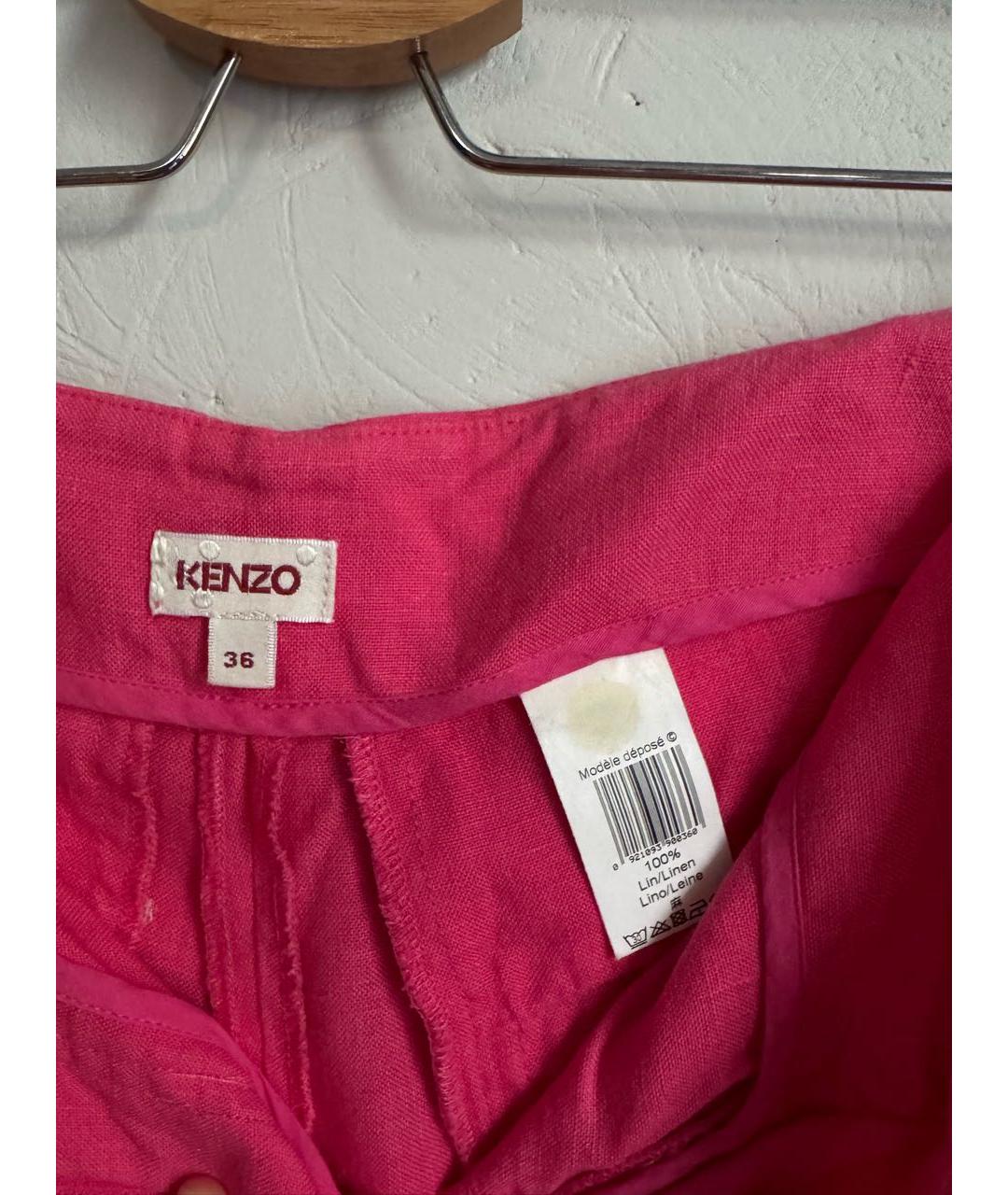 KENZO Фуксия льняные шорты, фото 5
