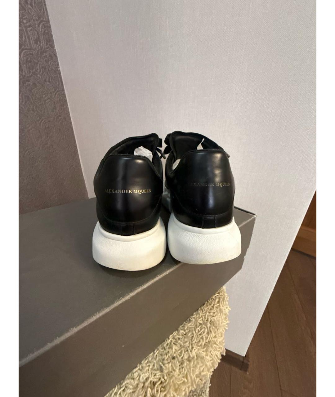 ALEXANDER MCQUEEN Черные кожаные кеды, фото 4
