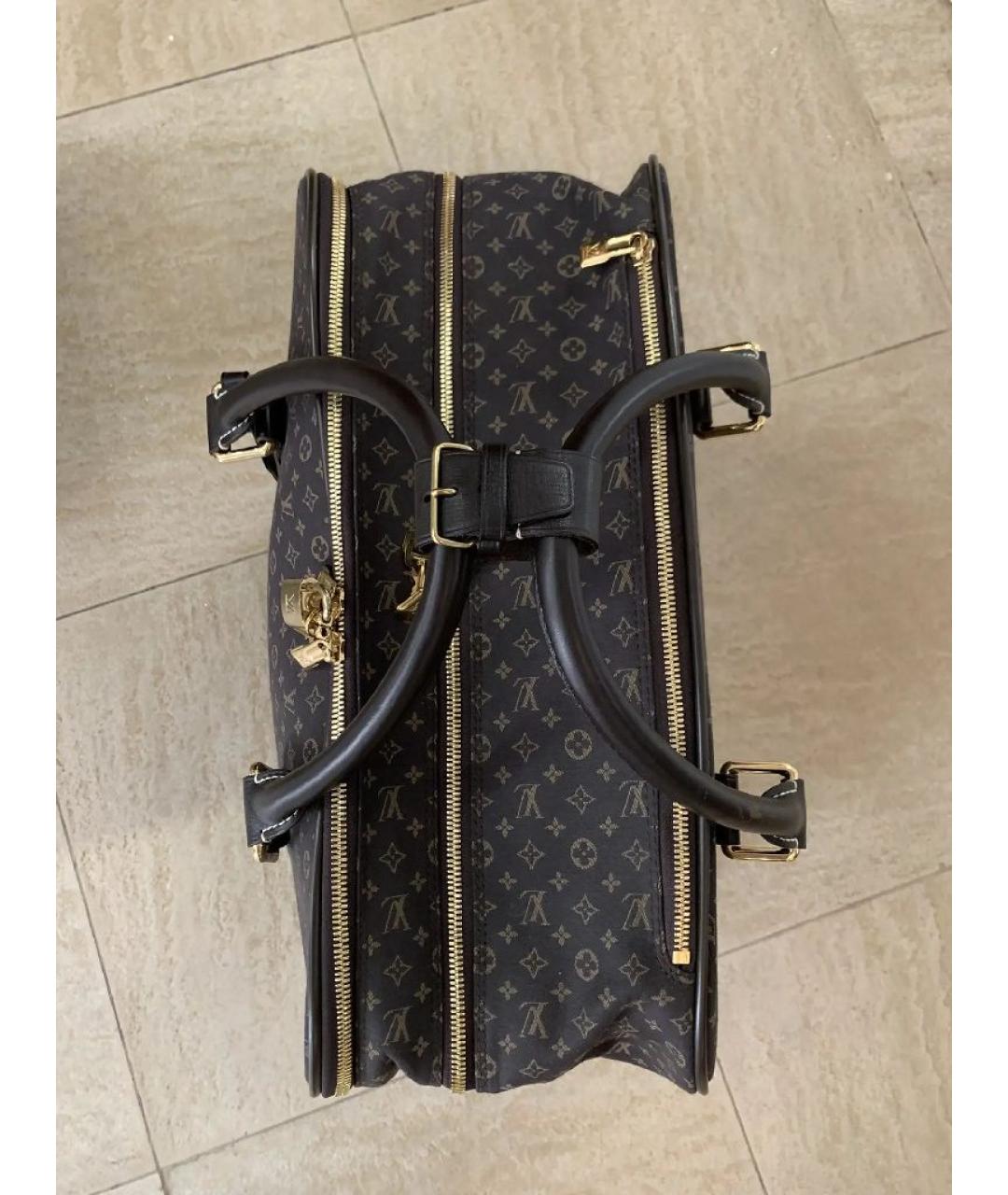LOUIS VUITTON Коричневый тканевый чемодан, фото 5