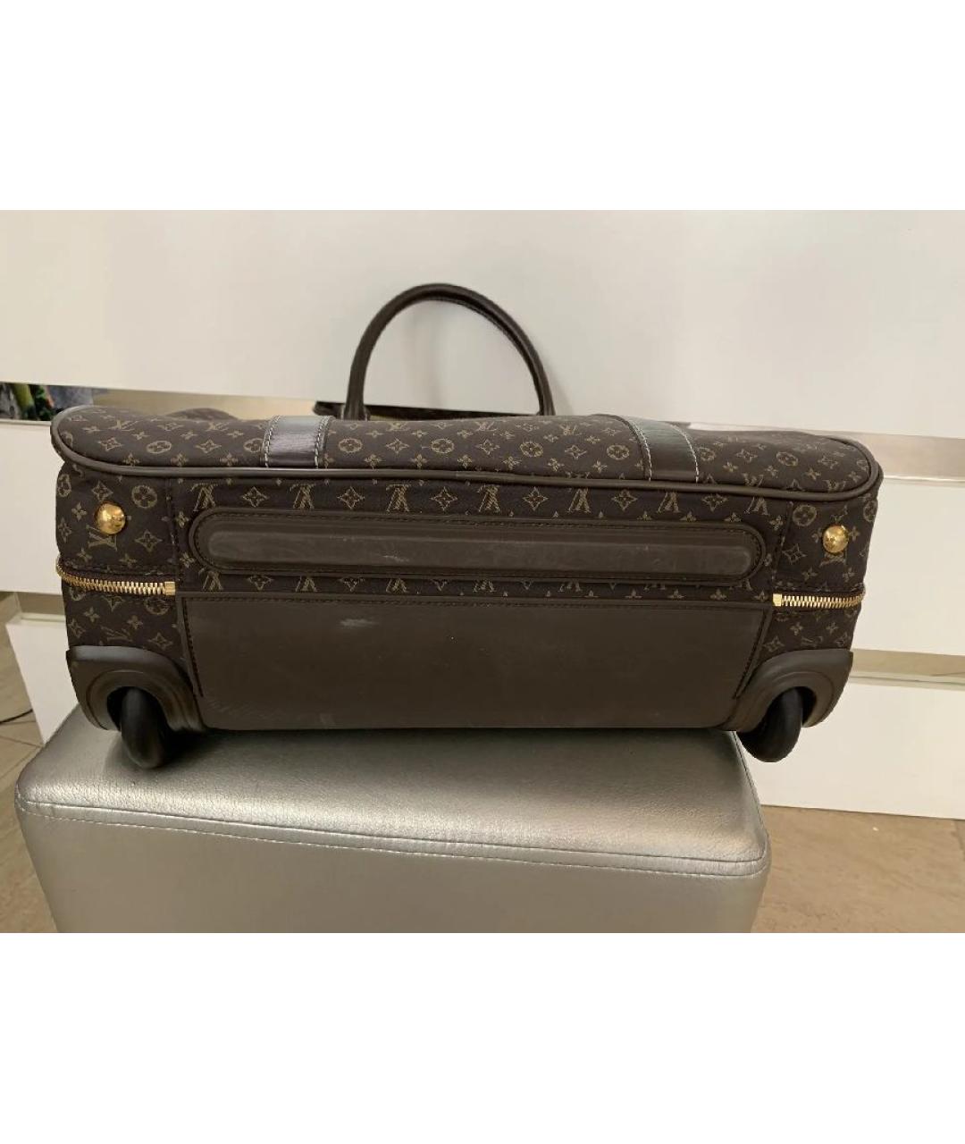 LOUIS VUITTON Коричневый тканевый чемодан, фото 9
