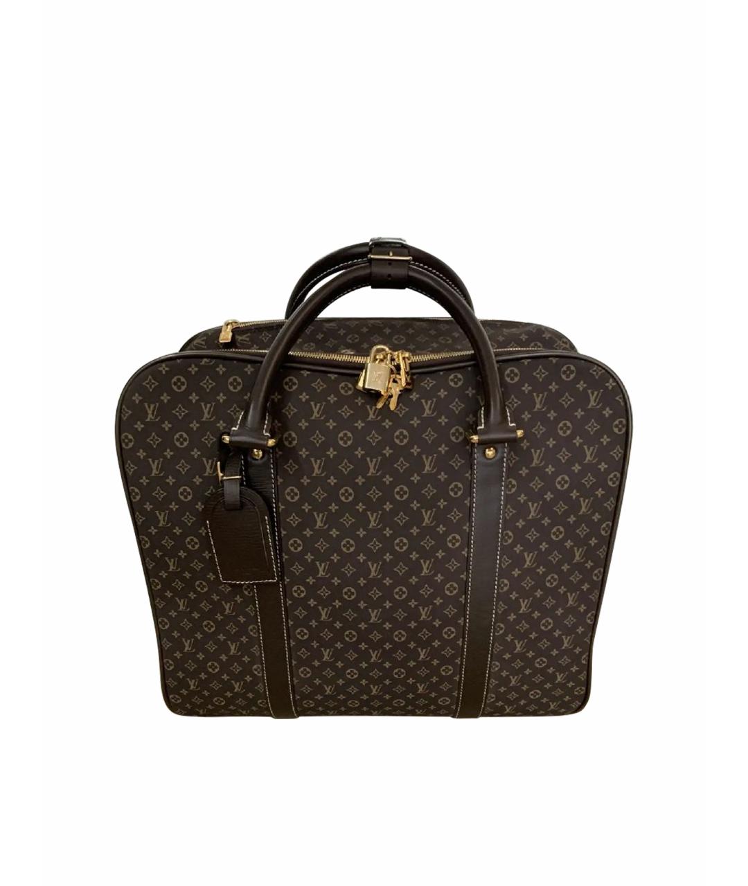 LOUIS VUITTON Коричневый тканевый чемодан, фото 1