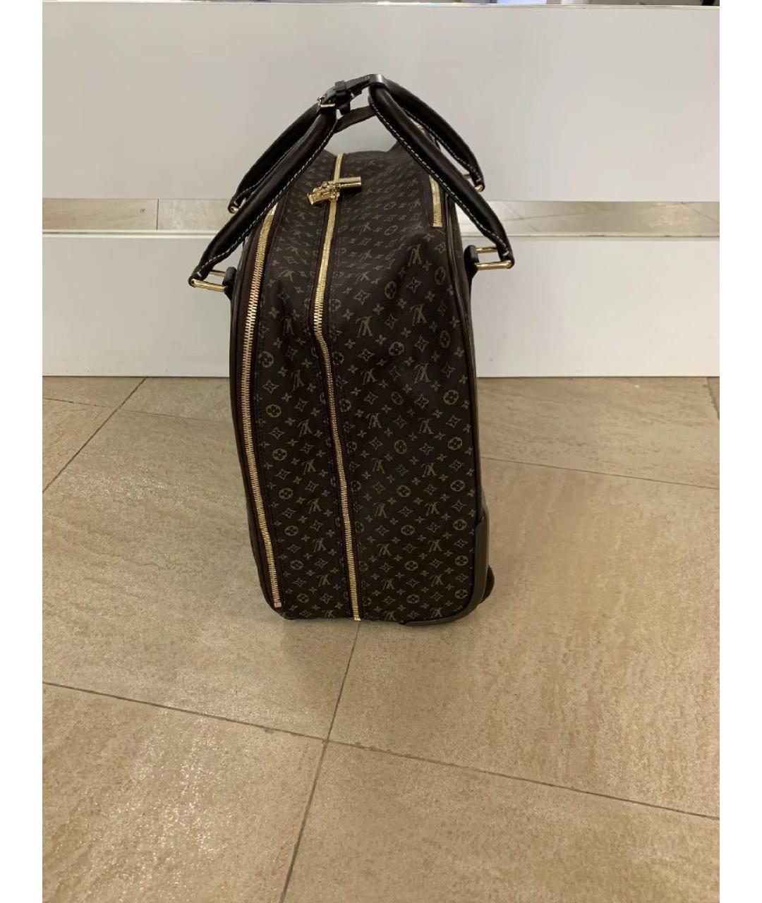 LOUIS VUITTON Коричневый тканевый чемодан, фото 2