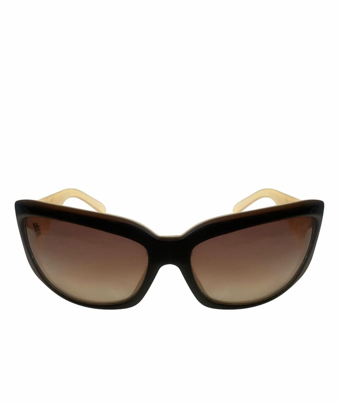 VERSACE Бежевые пластиковые солнцезащитные очки, фото 1