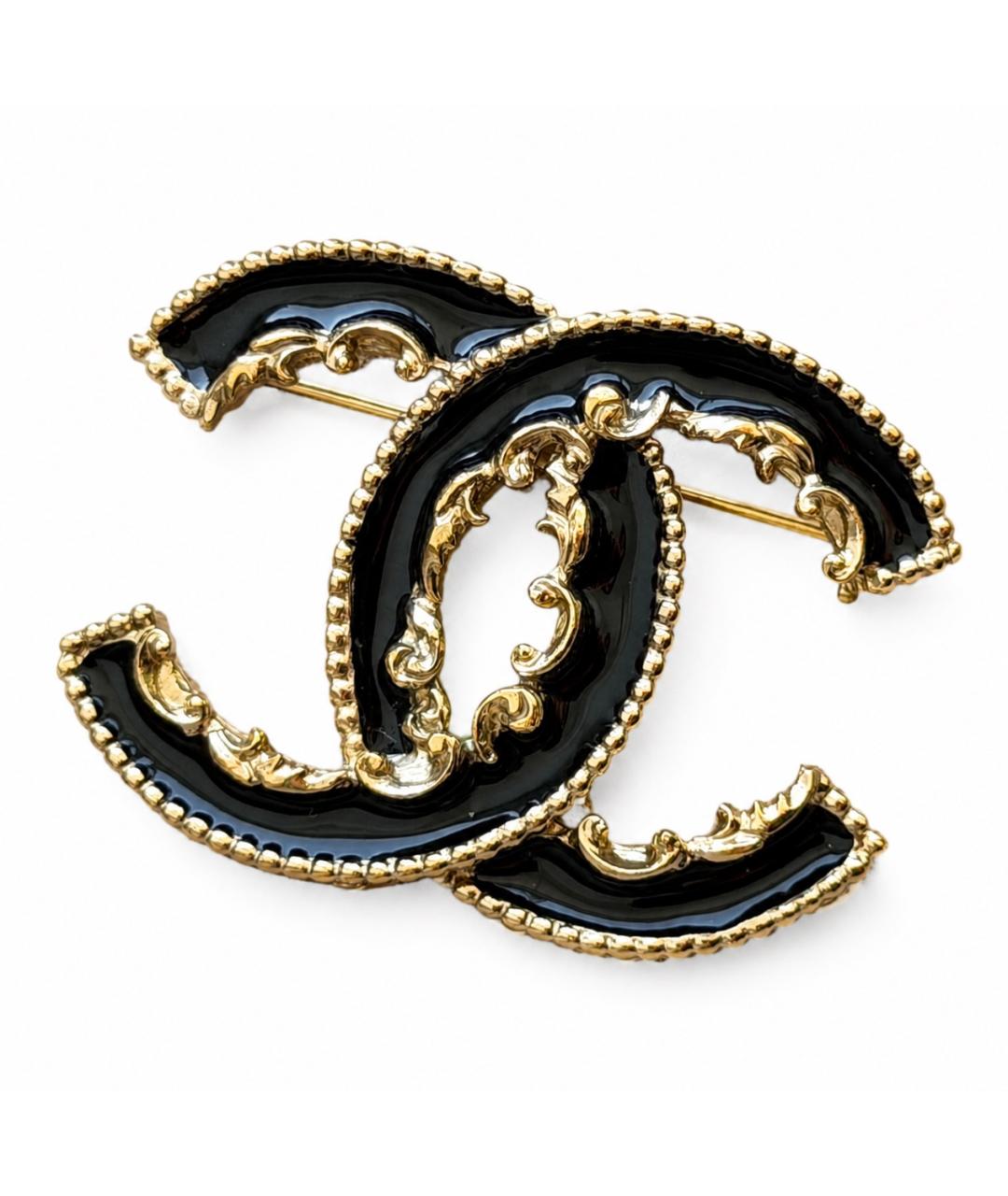 CHANEL Черная металлическая булавка / брошь, фото 10