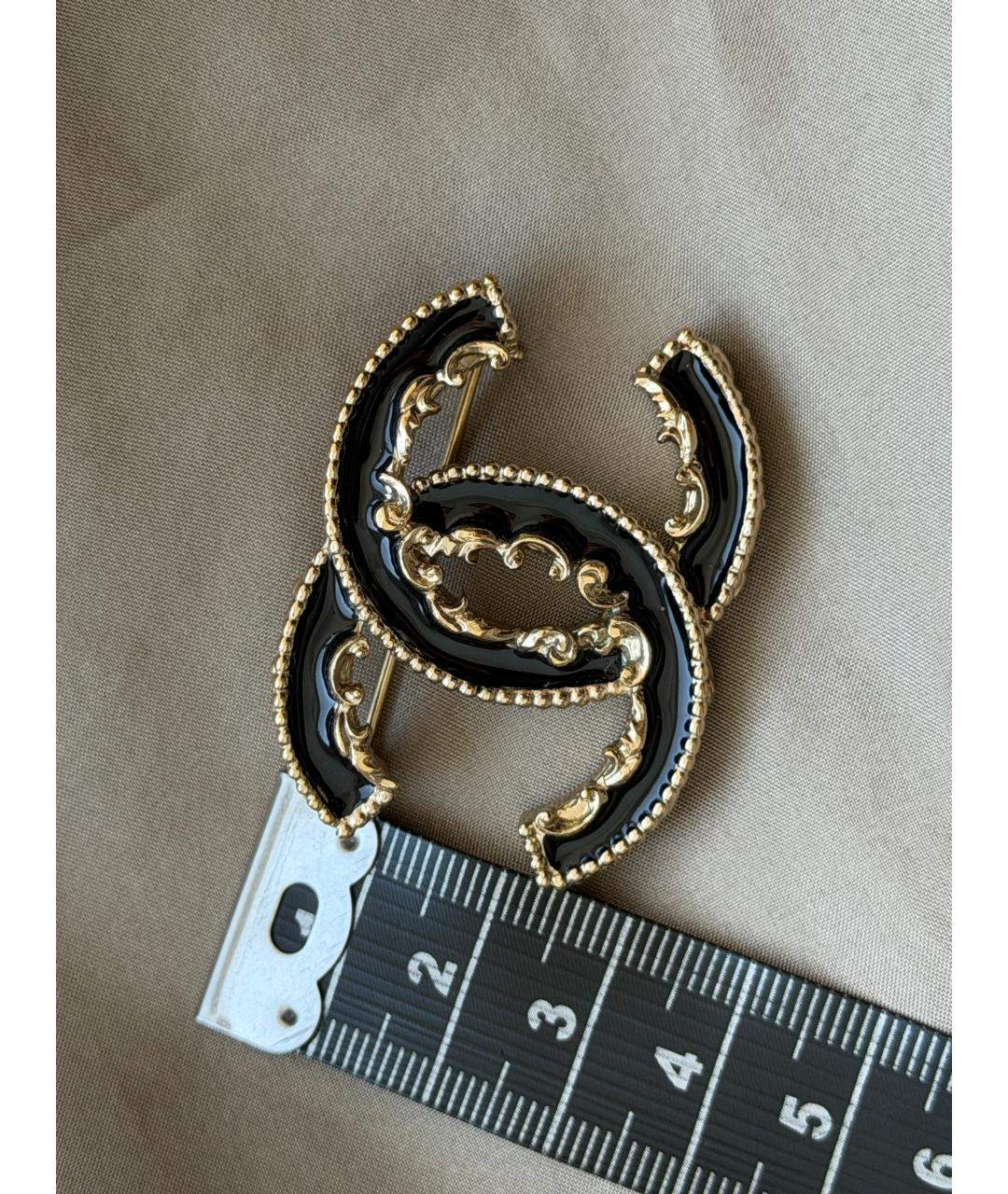 CHANEL Черная металлическая булавка / брошь, фото 8