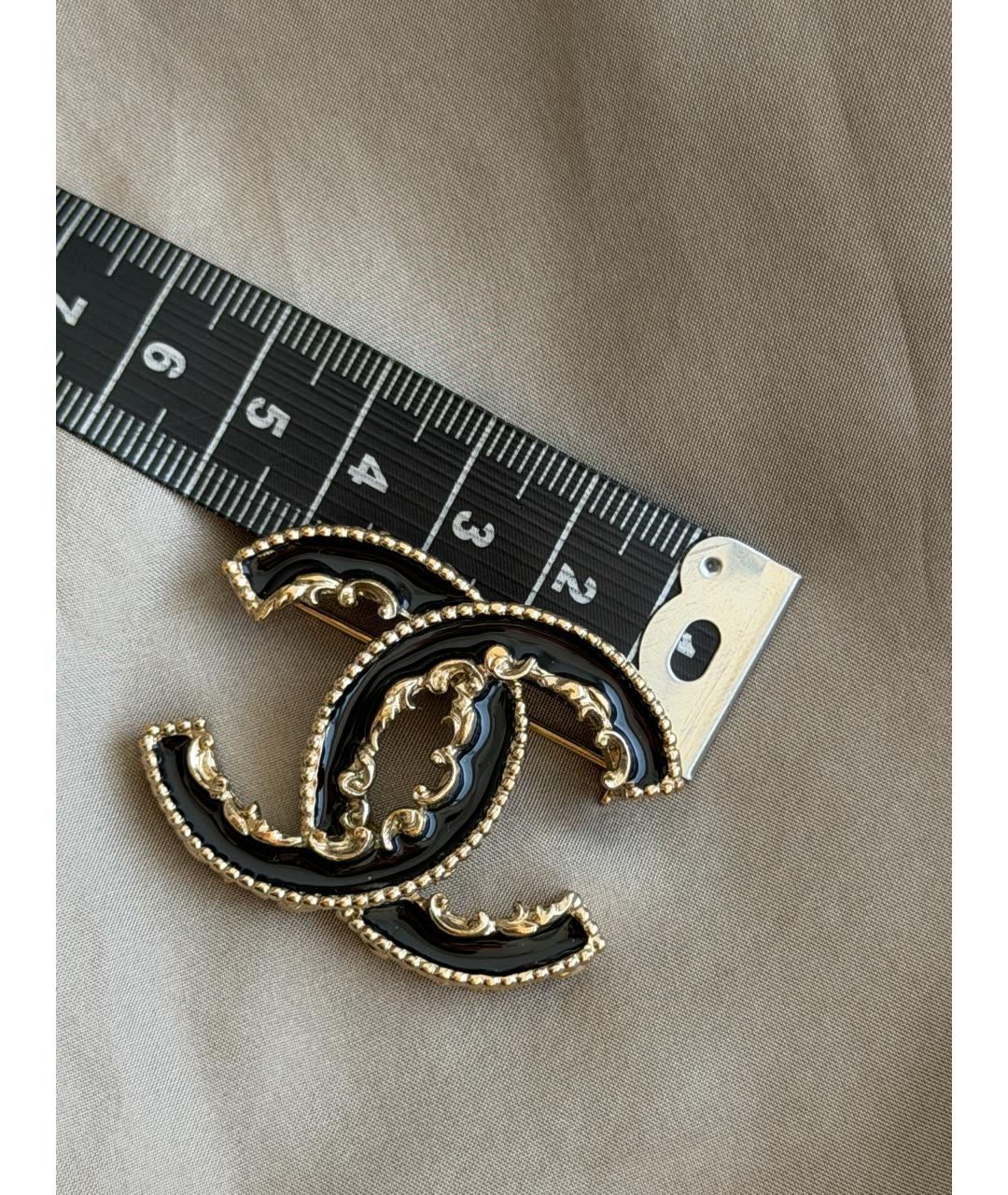 CHANEL Черная металлическая булавка / брошь, фото 7