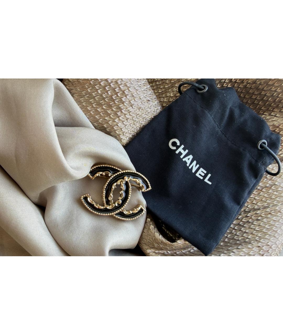 CHANEL Черная металлическая булавка / брошь, фото 2