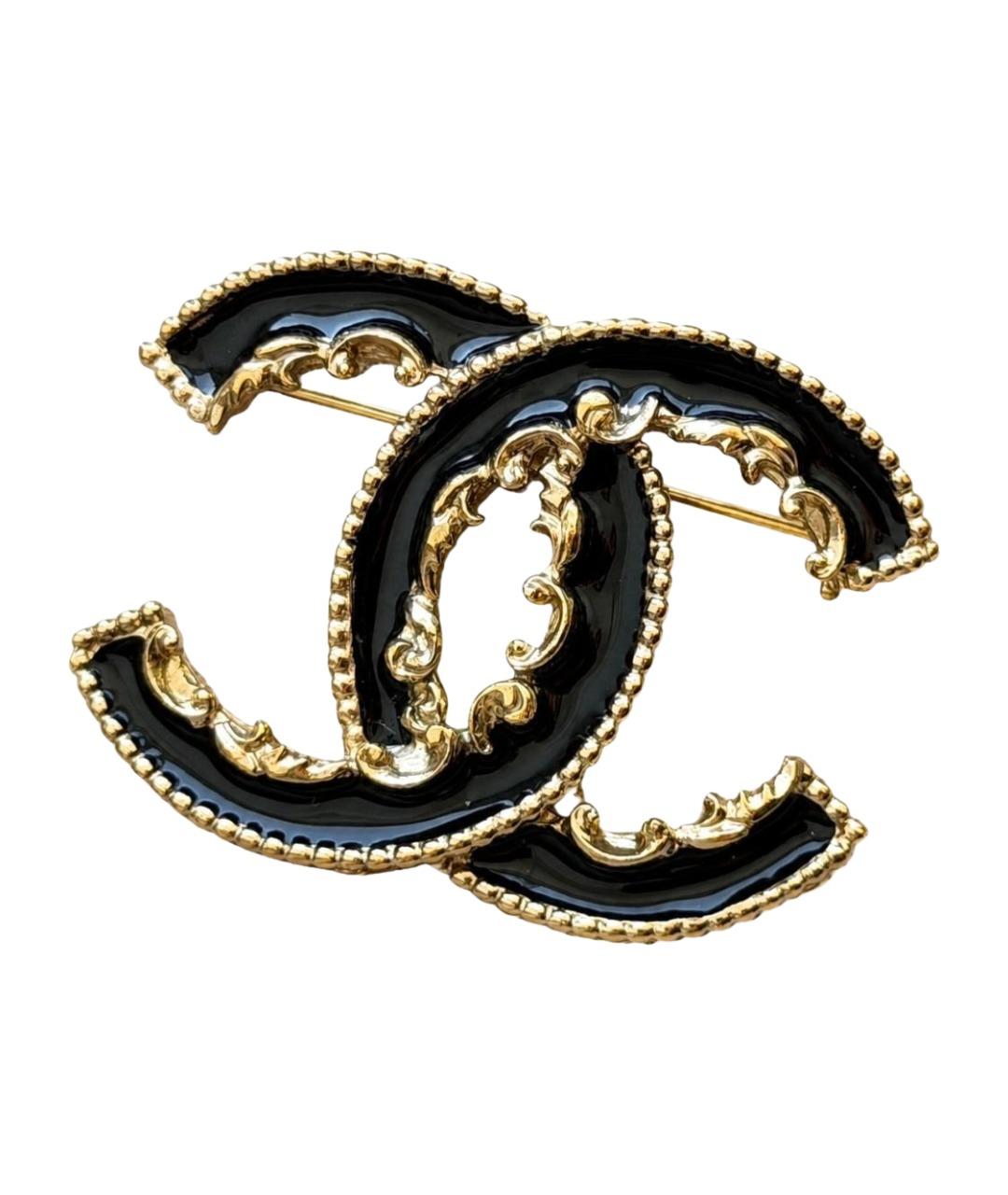 CHANEL Черная металлическая булавка / брошь, фото 1