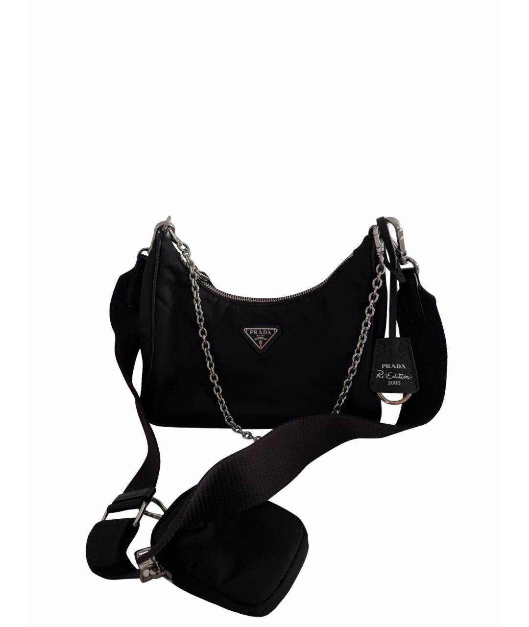 PRADA Черная нейлоновая сумка через плечо, фото 1