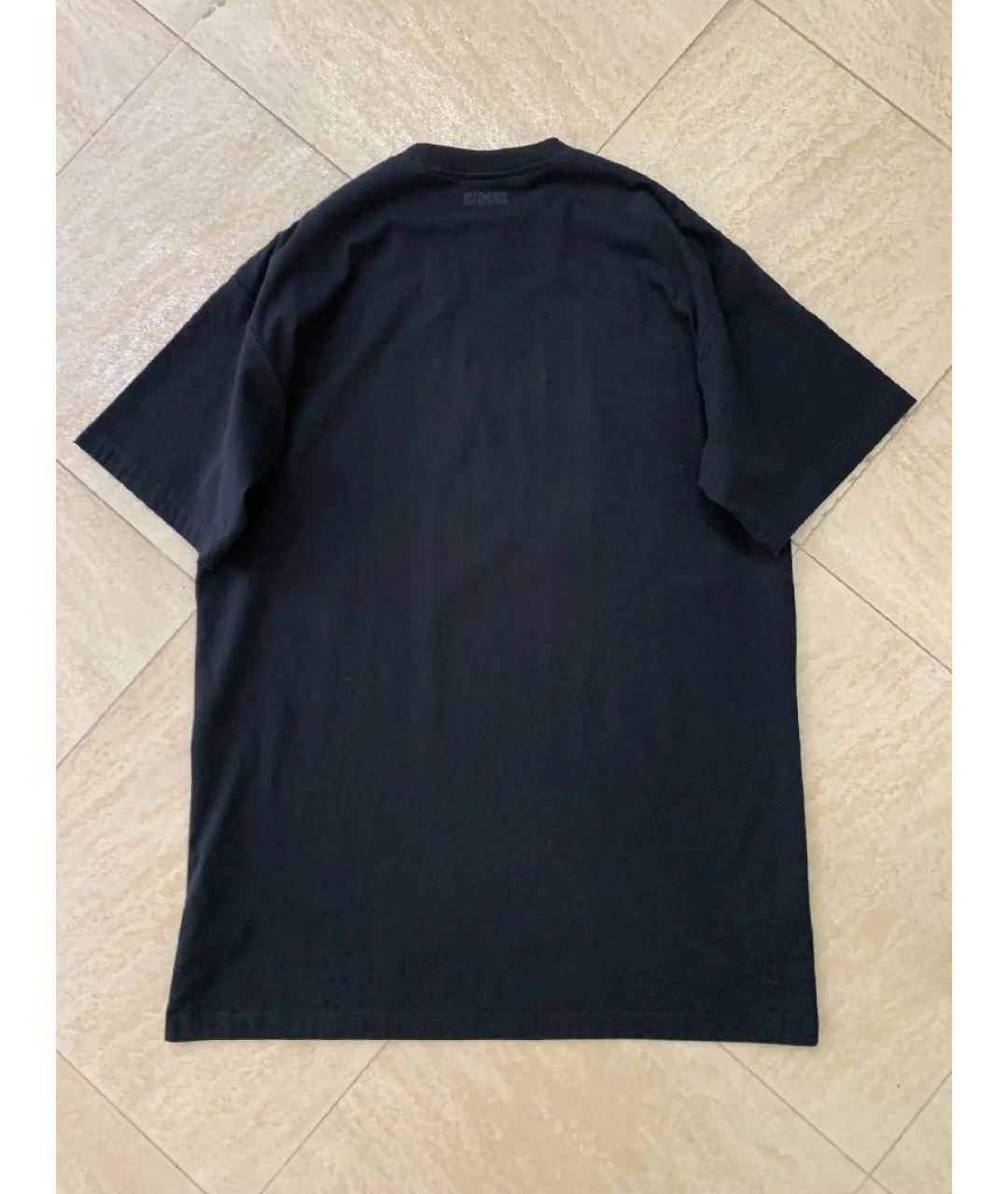 VETEMENTS Черная хлопковая футболка, фото 3