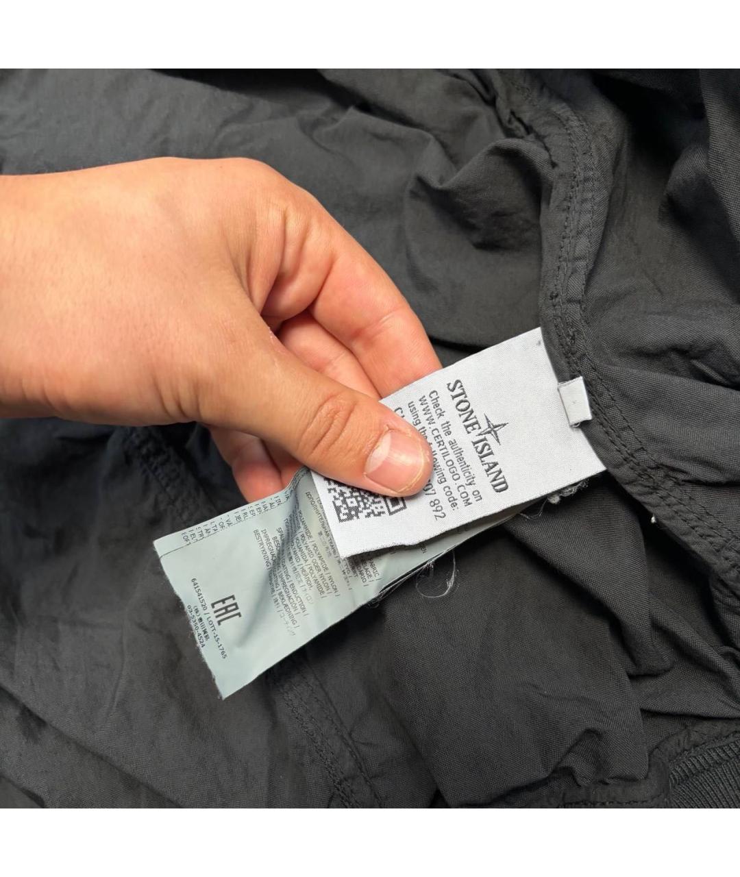 STONE ISLAND Черная хлопковая куртка, фото 4