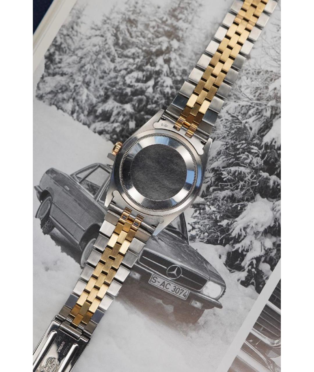 ROLEX Черные часы из желтого золота, фото 2