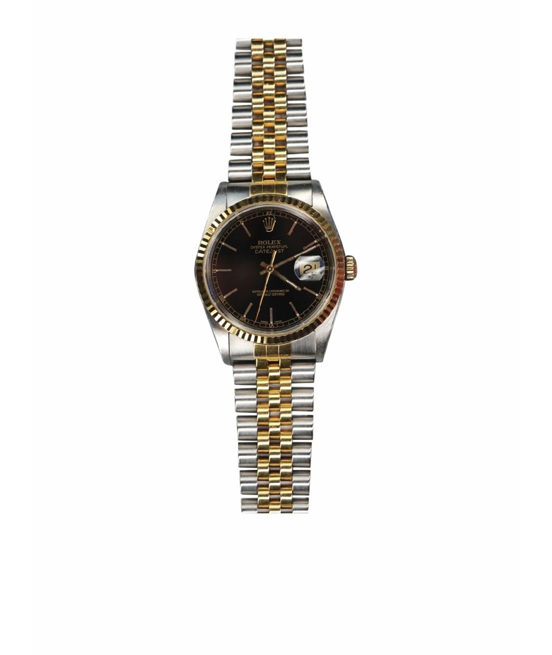 ROLEX Черные часы из желтого золота, фото 1