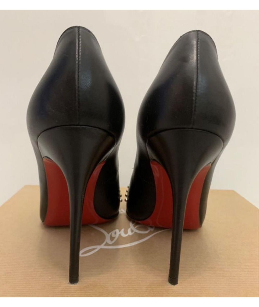 CHRISTIAN LOUBOUTIN Черные кожаные туфли, фото 4