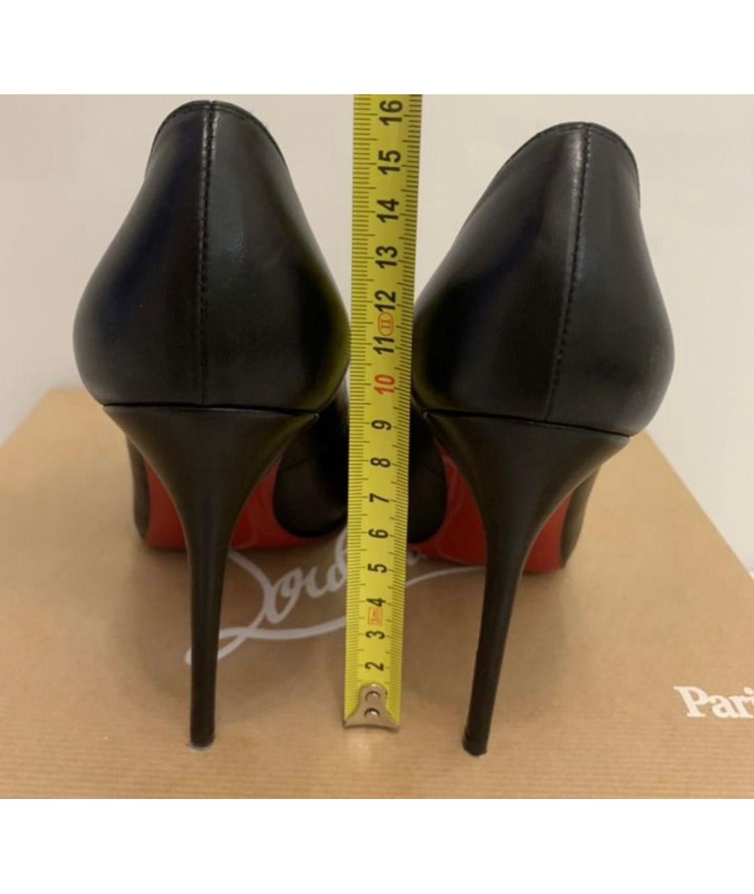CHRISTIAN LOUBOUTIN Черные кожаные туфли, фото 6
